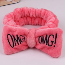 Load image into Gallery viewer, Coral Fleece Wash Face Bow Hairbands