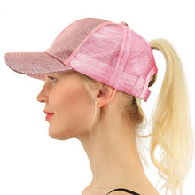 Load image into Gallery viewer, Glitter Ponytail Baseball Cap