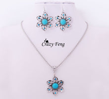 Load image into Gallery viewer, Silver-Color Earrings &amp; Necklace