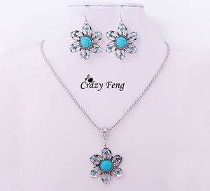 Silver-Color Earrings & Necklace