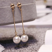 Load image into Gallery viewer, Imitation Pearl Tassel Earrings