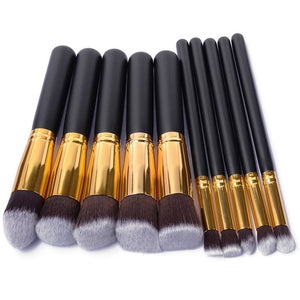 Golden Makeup Brushes Set