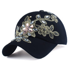 Load image into Gallery viewer, Baseball Cap With Flower Canvas