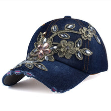 Load image into Gallery viewer, Baseball Cap With Flower Canvas