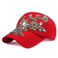 Load image into Gallery viewer, Baseball Cap With Flower Canvas