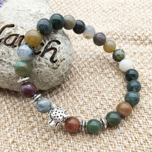Load image into Gallery viewer, Indian Agate Tourmaline Crystal Bracelet