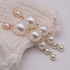 Trendy Elegant Big Pearl Long Earring