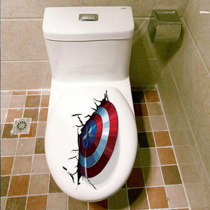 Captain America Shield Through Decorative Wall Stickers