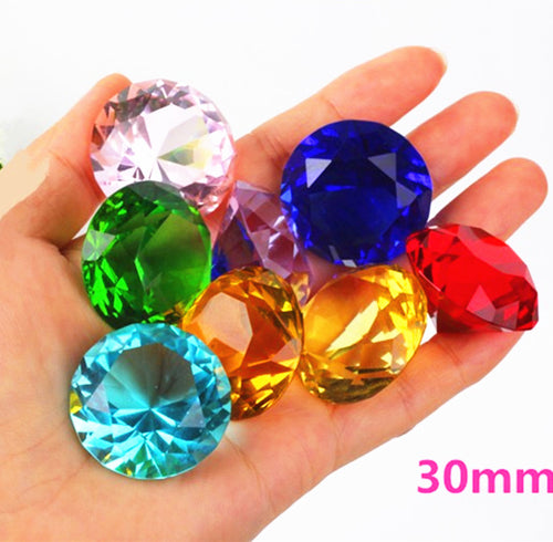 30mm Crystal glass Diamond Home Decor  ornaments FengShui Ornaments Decorative Ball For wedding miniatures Accessories Gifts