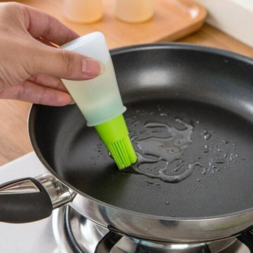 Kitchen Tools Silicone Rubber Oil Dispenser Bottle Brush Basting Flapjack BBQ Barbecue Cooking Baking Pancake Bar Grill Brush