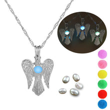 Load image into Gallery viewer, Pear cage Angel Wing Necklace