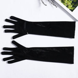 Mid-Upper Arm Wet Look Gloves