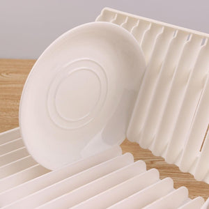 Foldable Dish Plate Drying Rack Organizer