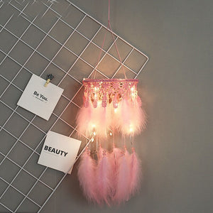 Handmade Girls Pink LED Dreamcatcher