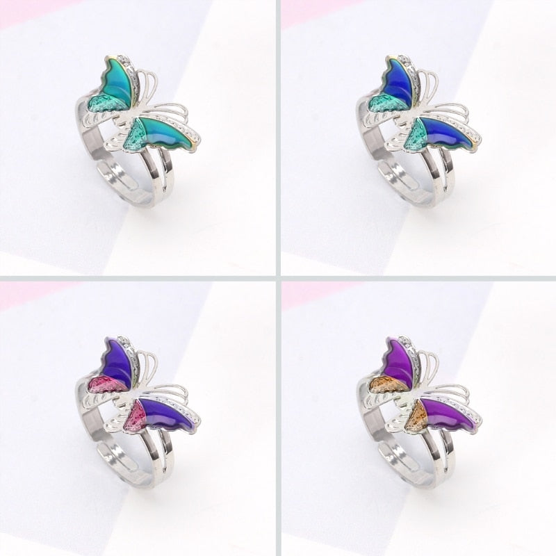 Colorful Butterfly Mood Ring