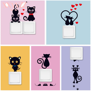 Lovely Cat Light Switch Wall Stickers