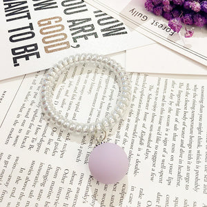 Purple Pearl Ball Elastic Ring