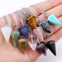 Load image into Gallery viewer, Energy Healing Cut Gemstones Necklace