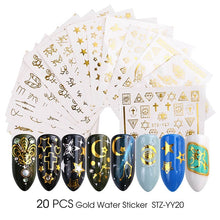 Load image into Gallery viewer, Gold Silver Nail Water Sticker