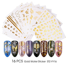 Load image into Gallery viewer, Gold Silver Nail Water Sticker