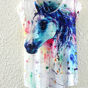 Horse Pattern Print T-Shirt