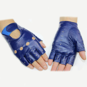 Leather Finger Less Gloves