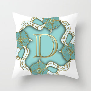 Gold Letter Pillow Cover