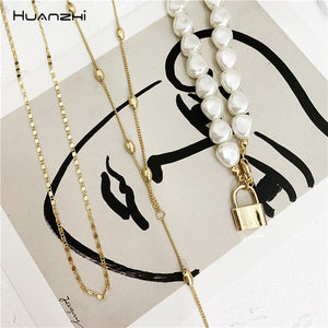 Hip Hop Multi-layer Pearls Chain