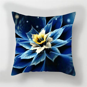 Contrast Flower Print Cushion Cover