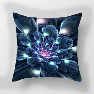 Contrast Flower Print Cushion Cover