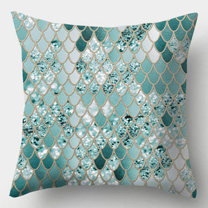 Mermaid Geometric Decorative Cushion Cover